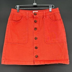 #56- Kensie Jeans Women 8/29 Skirt Ginger Biscuit Burnt Orange High Rise